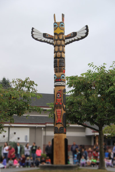 Swinomish Totem Pole in place